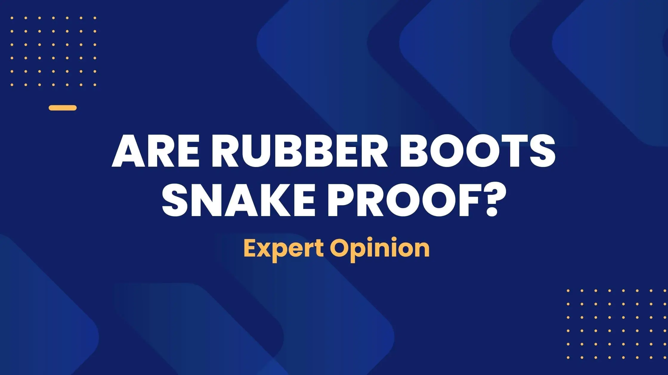 Are Rubber Boots Snake Proof (Expert Opinion)